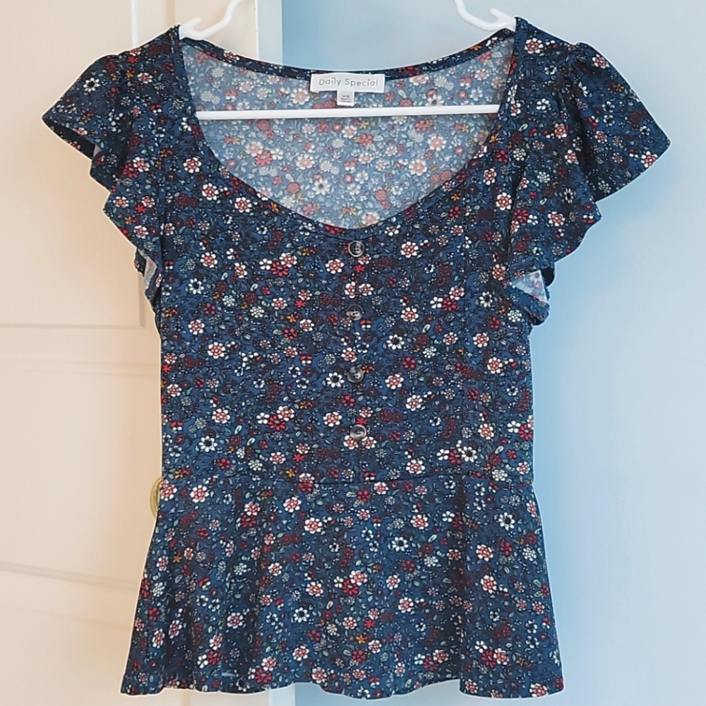 Daily Special, XS, Dark green floral
